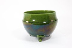 Bretby. An Arts & Crafts Green Planter & Stand Both Stamped Bretby - Thumbnail 6
