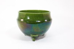 Bretby. An Arts & Crafts Green Planter & Stand Both Stamped Bretby - Thumbnail 8
