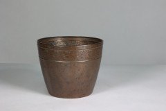Joseph Sankey & Sons Large Arts & Crafts Copper Planter with Embossed Flower Pod - Thumbnail 2