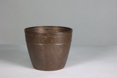 Joseph Sankey & Sons Large Arts & Crafts Copper Planter with Embossed Flower Pod - Thumbnail 3