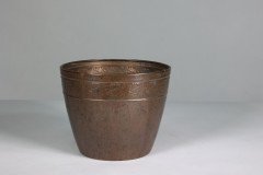 Joseph Sankey & Sons Large Arts & Crafts Copper Planter with Embossed Flower Pod - Thumbnail 4