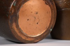 Joseph Sankey & Sons Large Arts & Crafts Copper Planter with Embossed Flower Pod - Thumbnail 11