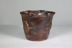 Joseph Sankey & Sons. A Large Arts & Crafts Copper Planter with Embossed Flower Pod - Thumbnail 2