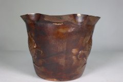 Joseph Sankey & Sons. Large Arts & Crafts Embossed Flower Pod Copper Planter - Thumbnail 7
