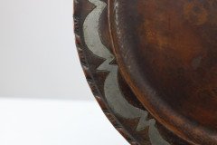 Hugh Wallis. Arts & Crafts Hand Formed Round Copper Plate - Thumbnail 7