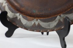 Hugh Wallis. Arts & Crafts Hand Formed Round Copper Plate - Thumbnail 9