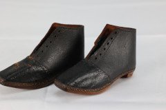 A Perfect Almost Unworn Pair of Period 19th Century Handmade Leather Baby Shoes - Thumbnail 12