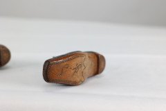 A Perfect Almost Unworn Pair of Period 19th Century Handmade Leather Baby Shoes - Thumbnail 15