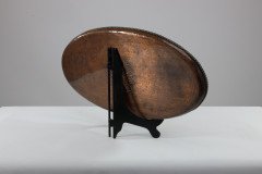 Hugh Wallis. Arts & Crafts Oval Copper Tray with Rope Twist Edge - Thumbnail 4