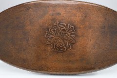 Hugh Wallis. Arts & Crafts Oval Copper Tray with Rope Twist Edge - Thumbnail 13