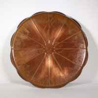 W. A. S. Benson Stamped Mark. A Very Large Arts & Crafts Copper Lily Pad Tray - Thumbnail 2