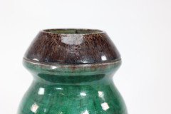 Belgian Art Pottery, Tall Earthenware Vase with Flamingo Frieze - Thumbnail 8