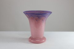 Vasart. An Iridescent Pink & Blue Swirl Glass Vase - Thumbnail 2