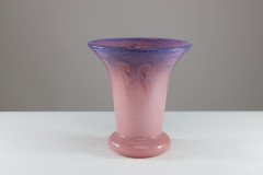 Vasart. An Iridescent Pink & Blue Swirl Glass Vase - Thumbnail 3