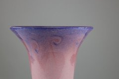 Vasart. An Iridescent Pink & Blue Swirl Glass Vase - Thumbnail 8