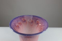 Vasart. An Iridescent Pink & Blue Swirl Glass Vase - Thumbnail 4