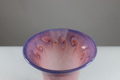 Vasart. An Iridescent Pink & Blue Swirl Glass Vase - Thumbnail 5