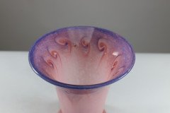 Vasart. An Iridescent Pink & Blue Swirl Glass Vase - Thumbnail 6