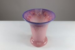 Vasart. Iridescent Pink & Blue Swirl Glass Vase - Thumbnail 7