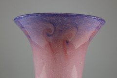 Vasart. An Iridescent Pink & Blue Swirl Glass Vase - Thumbnail 10