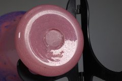 Vasart. An Iridescent Pink & Blue Swirl Glass Vase - Thumbnail 14