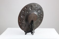 Arts & Crafts Copper Wall Plate, Repoussé Floral with Rivet Dots - Thumbnail 11