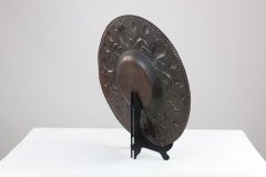Arts & Crafts Copper Wall Plate, Repoussé Floral with Rivet Dots - Thumbnail 12