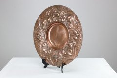 Arts & Crafts Copper Wall Plate with Floral Decoration c.1900 - Thumbnail 3