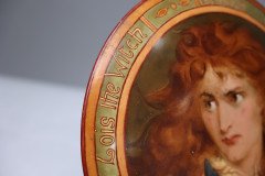 An Art Deco hand painted plate depicting Lois the Witch holding a black cat - Thumbnail 12