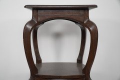 Liberty & Co., attributed. A Tall Arts & Crafts Walnut Torchère with an Art Nouveau Style - Thumbnail 8