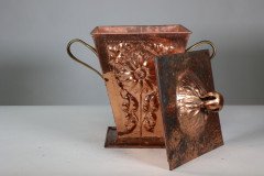 An Arts & Crafts Copper Conical Coal Bucket & Lid - Thumbnail 3
