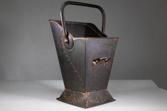 Robert Hilton. An Arts & Crafts Copper Coal Bucket with a Single Flower in Seed - Thumbnail 5