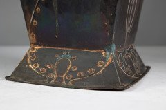 Robert Hilton. Arts & Crafts Copper Coal Bucket with a Single Flower in Seed - Thumbnail 17
