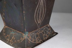 Robert Hilton. An Arts & Crafts Copper Coal Bucket with a Single Flower in Seed - Thumbnail 16