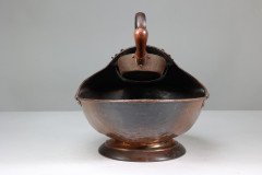 Dr. C Dresser for Benham & Froud (stamped Mark). An Aesthetic Movement Brass Fire Bucket & Shovel - Thumbnail 2