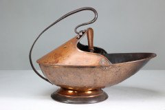 Dr. C Dresser for Benham & Froud (stamped Mark). An Aesthetic Movement Brass Fire Bucket & Shovel - Thumbnail 5