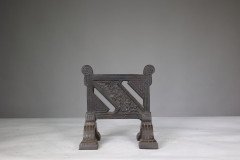Henry Jeckyll Attributed, Robbins & Co., a Pair of Anglo-Japanese Cast Iron Fire Dogs - Thumbnail 3