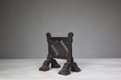 Henry Jeckyll Attributed, Robbins & Co., a Pair of Anglo-Japanese Cast Iron Fire Dogs - Thumbnail 4