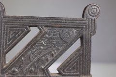 Henry Jeckyll Attributed, Robbins & Co., a Pair of Anglo-Japanese Cast Iron Fire Dogs - Thumbnail 11