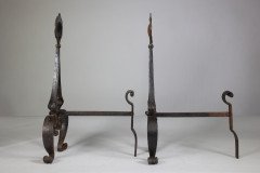 C. R. Ashbee for the Guild of Handicraft Attributed, an Early Pair of Hand Wrought Iron & Copper Fire Dogs - Thumbnail 7