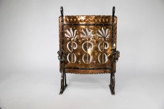 Liberty & Co., an Arts & Crafts Wrought Iron & Copper Pierced Floral Firescreen - Thumbnail 2