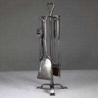 Thornton & Downer Attributed, a Set of Four Arts & Crafts Cotswold School Hand Made Steel Fire Tools - Thumbnail 2
