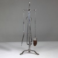 Thornton & Downer Attributed, a Set of Four Arts & Crafts Cotswold School Hand Made Steel Fire Tools - Thumbnail 3