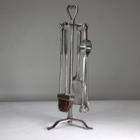 Thornton & Downer Attributed, a Set of Four Arts & Crafts Cotswold School Hand Made Steel Fire Tools - Thumbnail 4