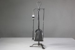 Thornton & Downer Attributed, a Set of Four Arts & Crafts Cotswold School Hand Made Steel Fire Tools - Thumbnail 7