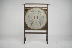 E. W. Godwin Style. An Anglo-Japanese Fire Screen with a Japanese Silk Embroidery - Thumbnail 2