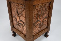 John Pearson Attributed, Arts & Crafts Log or Coal Box with Fleur De Lys Details - Thumbnail 12