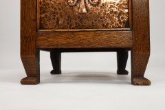 John Pearson Attributed, Arts & Crafts Log or Coal Box with Fleur De Lys Details - Thumbnail 15