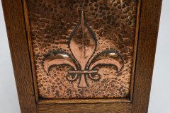John Pearson Attributed, Arts & Crafts Log or Coal Box with Fleur De Lys Details - Thumbnail 13