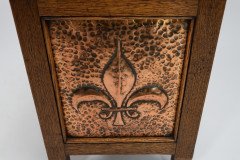 John Pearson Attributed, Arts & Crafts Log or Coal Box with Fleur De Lys Details - Thumbnail 14